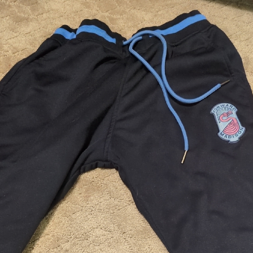 Madison Black Joggers with Blue Trim